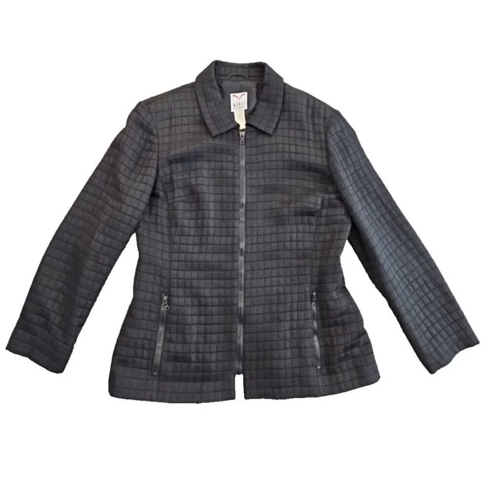 Mondi The Company Full Zip Jacket Women's 42‎ Black Long Sleeve Vintage EUC